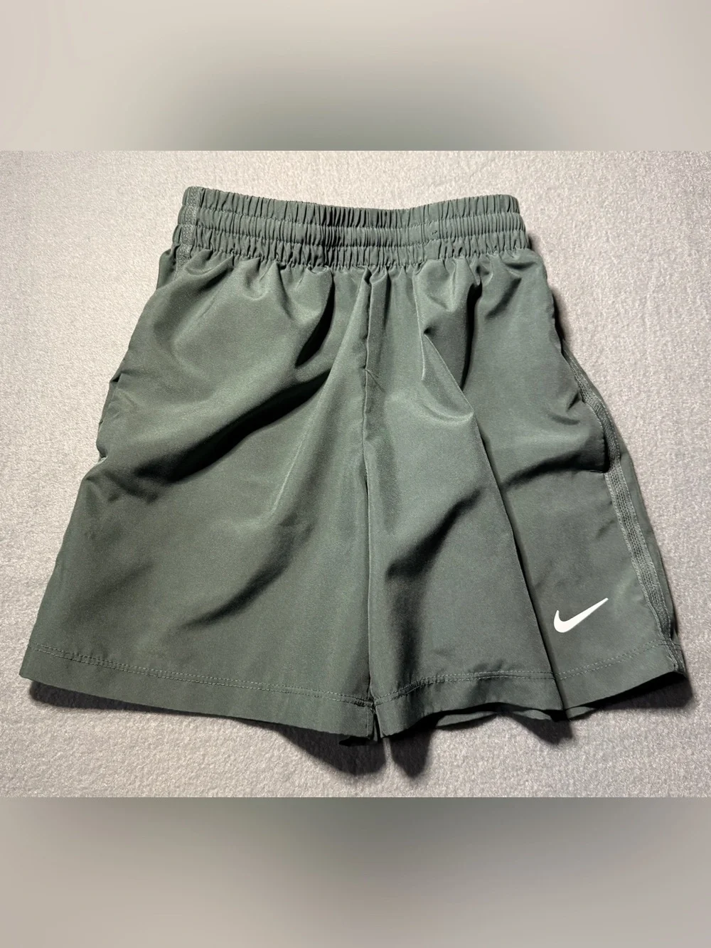 Nike Forest Green Performance Shorts with White Swoosh